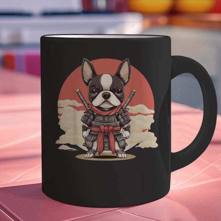 Boston Terrier Dog Japanese Style Samurai Dogs Graphic Print Coffee Mug, gift for family, gift for coworker