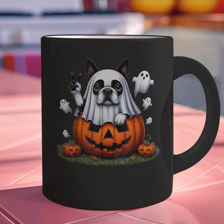 Boston Terrier Ghost Boo Halloween Kids Graphic Print Coffee Mug, Boston Terrier Halloween Mugs, Boston Terrier Ghost Mugs, gift for family, gift for coworker
