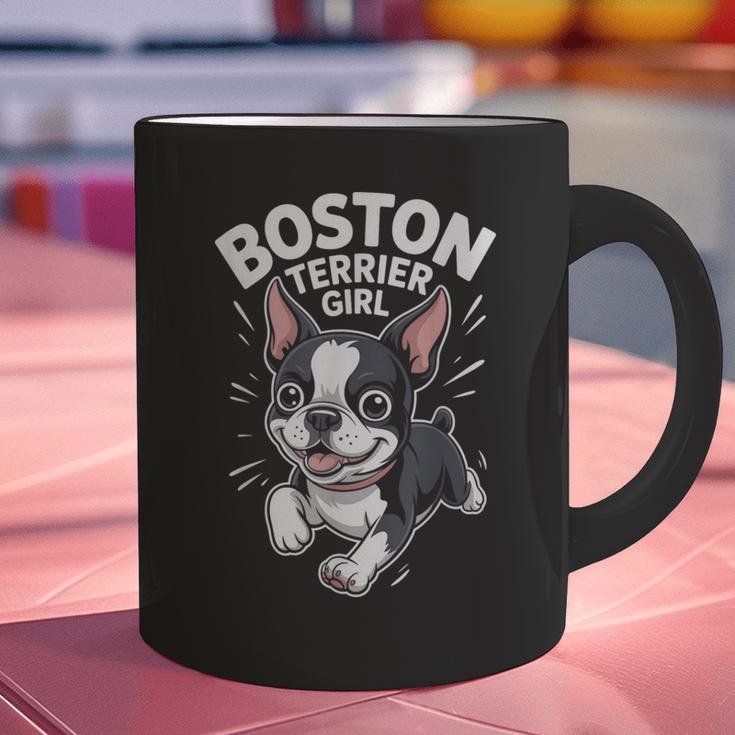Boston Terrier Girl Cute Cartoon For Dog Owners Pet Terrier Graphic Print Coffee Mug, gift for family, gift for coworker