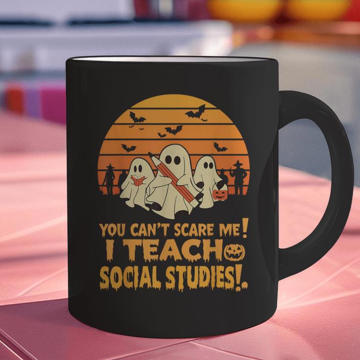 You Can't Scare Me I Teach Social Studies Teacher Halloween Graphic Print Coffee Mug, gift for family, gift for coworker