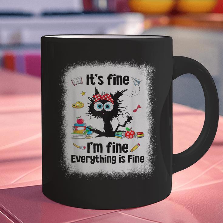 Cat It's Fine I'm Fine Everything Is Fine Teacher Life Graphic Print Coffee Mug, gift for family, gift for coworker Cat It's Fine I'm Fine Everything Is Fine Teacher Life Graphic Print Coffee Mug, gift for family, gift for coworker