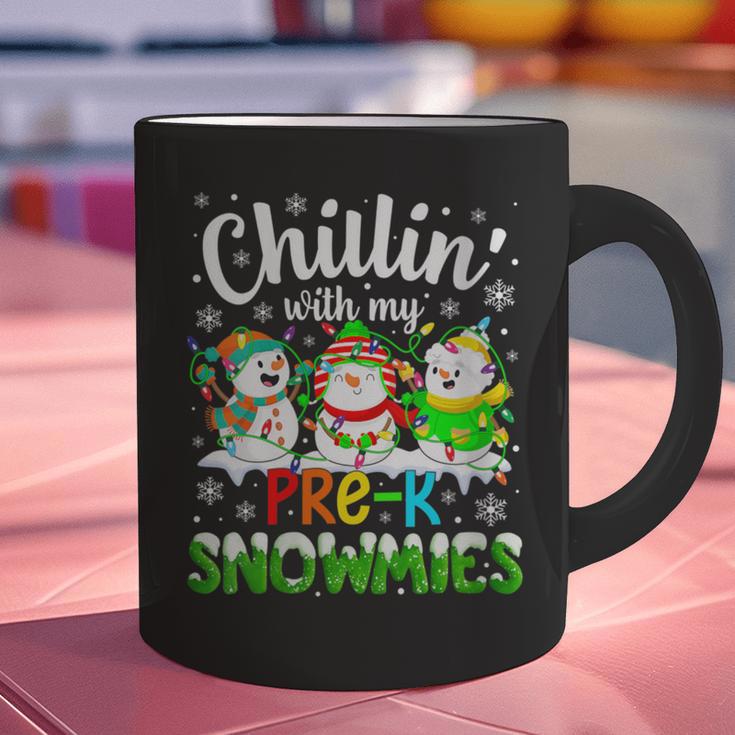Chillin With My Pre-K Snowmies Christmas Teacher Xmas Graphic Print Coffee Mug, gift for family, gift for coworker
