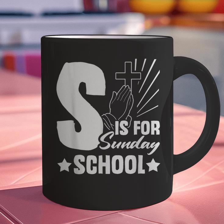 Christian Teacher S Is For Sunday School Essentials Graphic Print Coffee Mug, gift for family, gift for coworker Christian Teacher S Is For Sunday School Essentials Graphic Print Coffee Mug, gift for family, gift for coworker