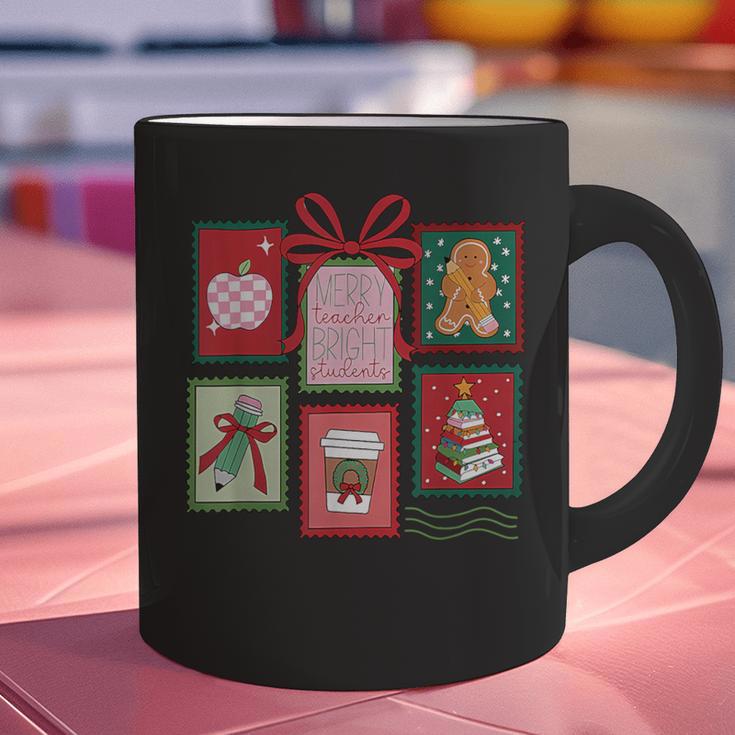 Christmas Teacher Stamps Graphic Print Coffee Mug, gift for family, gift for coworker
