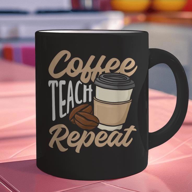 Coffee Teach Repeat Teacher Graphic Print Coffee Mug, gift for family, gift for coworker Coffee Teach Repeat Teacher Graphic Print Coffee Mug, gift for family, gift for coworker