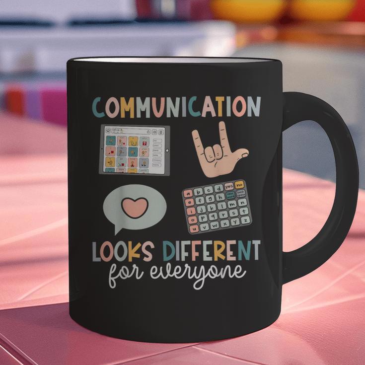 Communication Looks Different For Everyone SPED Teacher ASD Graphic Print Coffee Mug, gift for family, gift for coworker Communication Looks Different For Everyone SPED Teacher ASD Graphic Print Coffee Mug, gift for family, gift for coworker