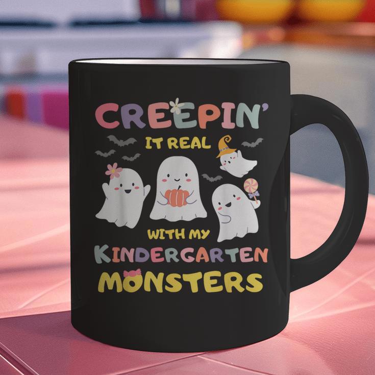 Creepin It Real With Kindergarten Monsters Halloween Teacher Graphic Print Coffee Mug, gift for family, gift for coworker Creepin It Real With Kindergarten Monsters Halloween Teacher Graphic Print Coffee Mug, gift for family, gift for coworker