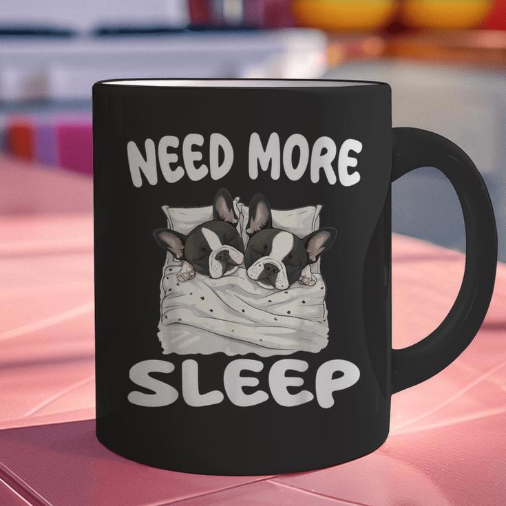 Cute Boston Terrier Need More Sleep Pajamas Nightgown Graphic Print Coffee Mug, gift for family, gift for coworker