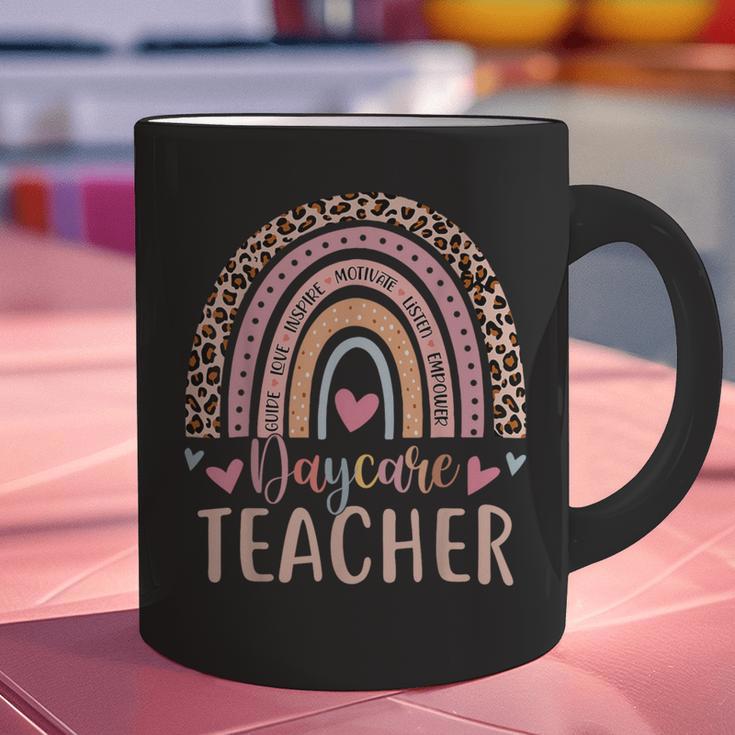 Cute Daycare Teacher Rainbow Leopard Print Childcare Worker Graphic Print Coffee Mug, gift for family, gift for coworker
