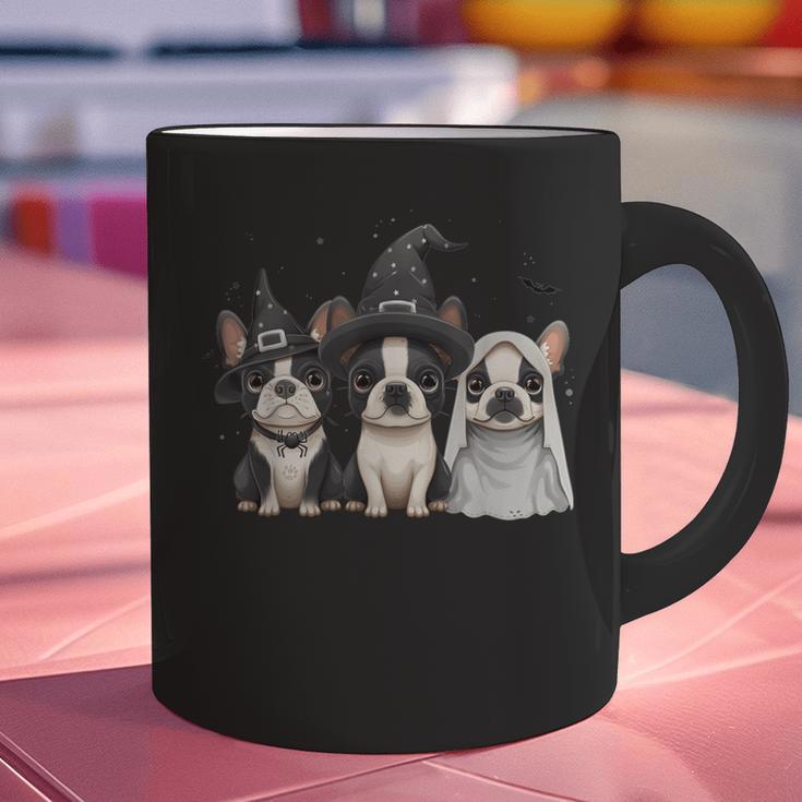 Cute Halloween Boston Terrier Dogs Witch Hat Ghost Dog For Men Women Kids Graphic Print Coffee Mug, Boston Terrier Halloween Mugs, Boston Terrier Ghost Mugs, gift for family, gift for coworker