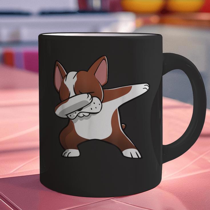 Dabbing Red Boston Terrier Dab Dance Dog Men Women Kids Graphic Print Coffee Mug, gift for family, gift for coworker