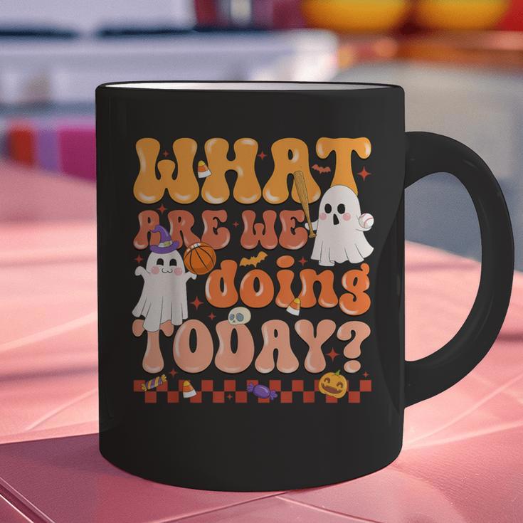 What Are We Doing Today Halloween PE Spooky Teacher Graphic Print Coffee Mug, Pe Teacher Mugs, gift for family, gift for coworker