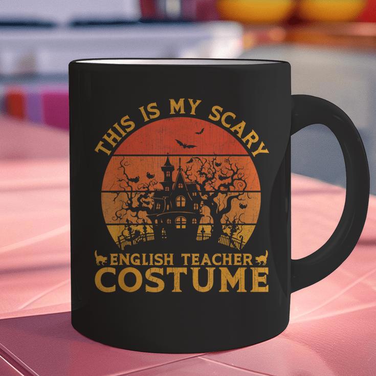 English Teacher Matching This Is My Scary Halloween Costume Graphic Print Coffee Mug, English Teacher Mugs, gift for family, gift for coworker