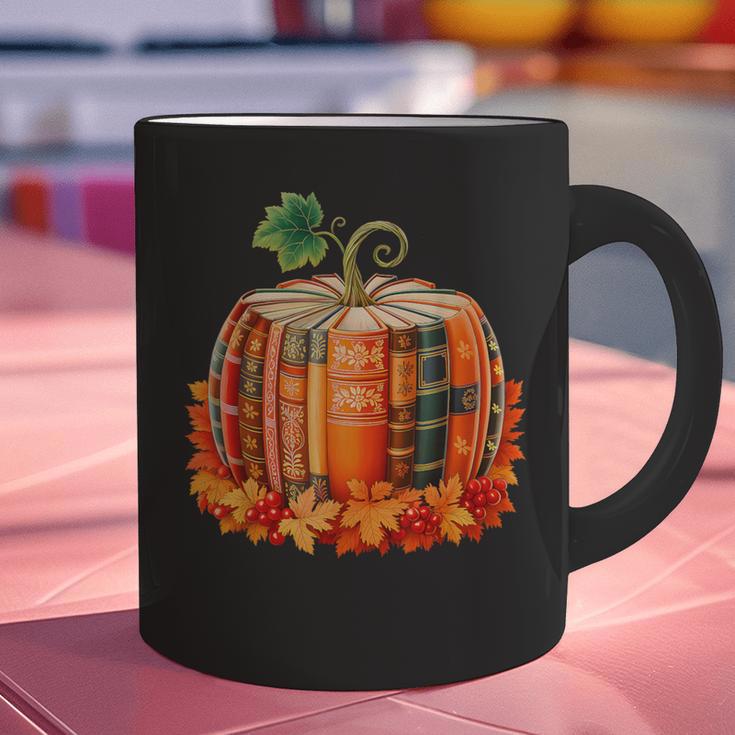 Fall Book Autumn Reading Teacher Halloween Pumpkin Season Graphic Print Coffee Mug, gift for family, gift for coworker