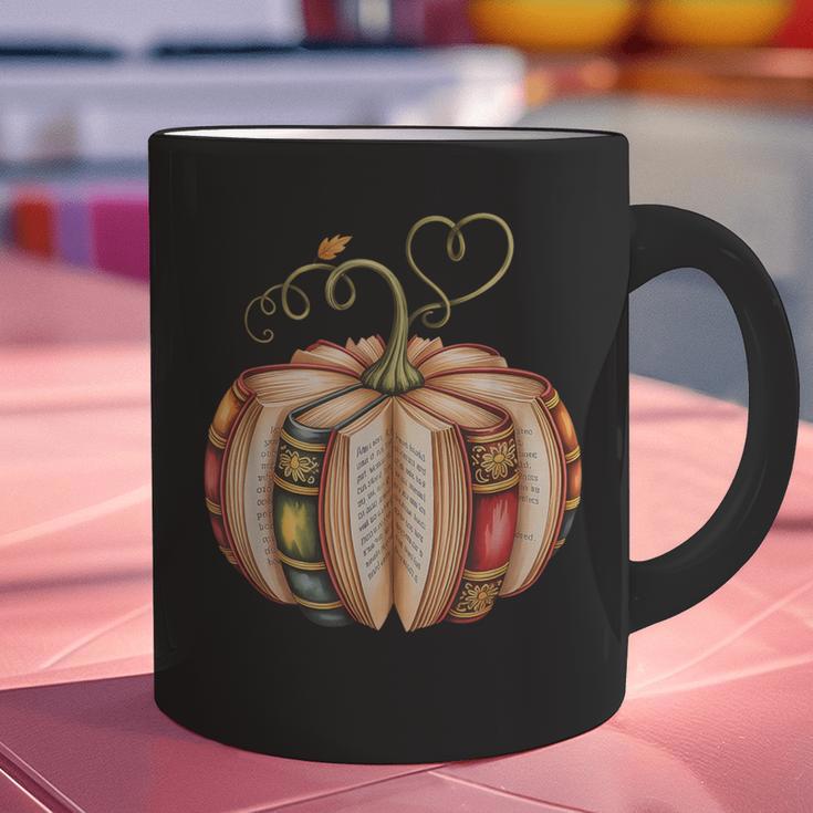 Fall Book Pumpkin Fall Librarians Bookworm Teachers Students Graphic Print Coffee Mug, gift for family, gift for coworker
