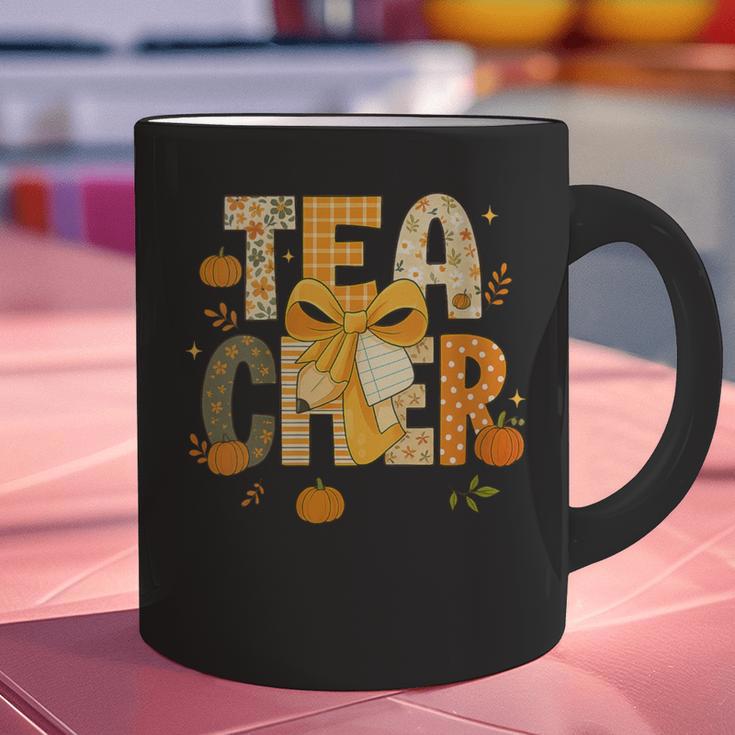 Fall Teacher Pumpkin Coquette Bow Autumn Classroom Graphic Print Coffee Mug, gift for family, gift for coworker Fall Teacher Pumpkin Coquette Bow Autumn Classroom Graphic Print Coffee Mug, gift for family, gift for coworker
