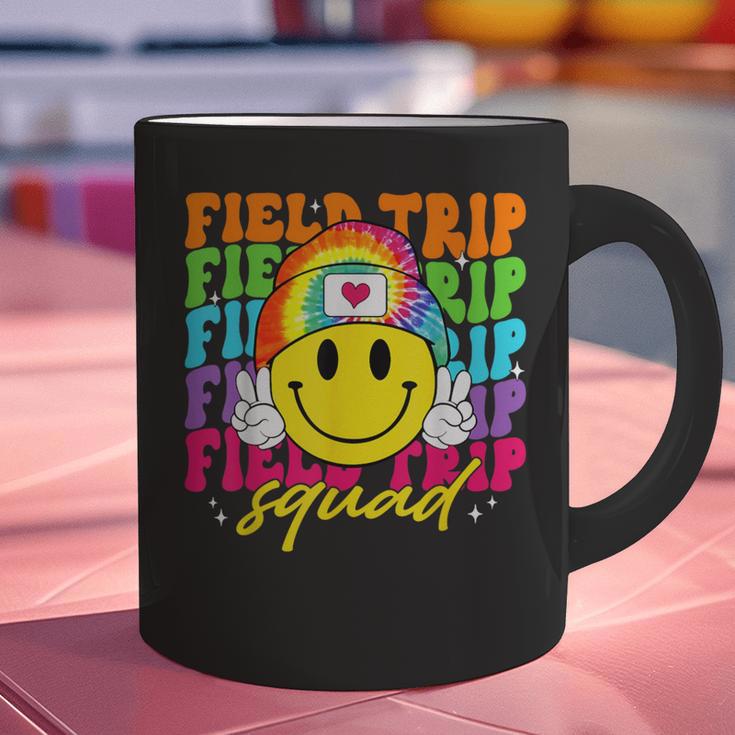 Field Trip Squad Groovy Field Day Smile Face Teacher Tie Dye Graphic Print Coffee Mug, Groovy Teacher Mugs, gift for family, gift for coworker Field Trip Squad Groovy Field Day Smile Face Teacher Tie Dye Graphic Print Coffee Mug, Groovy Teacher Mugs, gift for family, gift for coworker