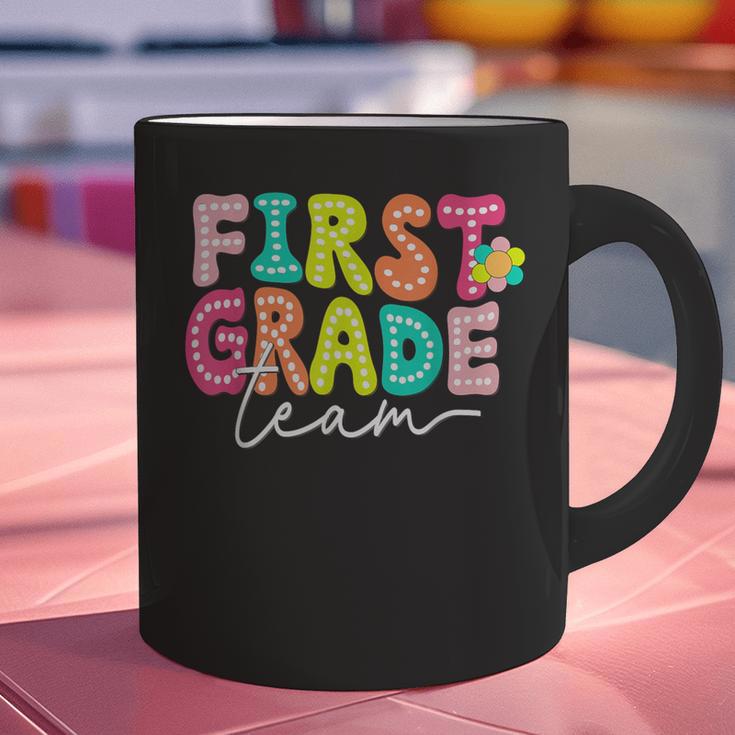 First Grade Team Teacher Back To School 1st Grade Squad Kids Graphic Print Coffee Mug, First Grade Teacher Mugs, gift for family, gift for coworker