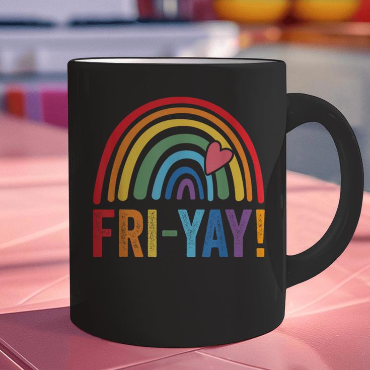 Fri-Yay Friyay Rainbow Colors Teacher Childrens Fun Designs Graphic Print Coffee Mug, gift for family, gift for coworker Fri-Yay Friyay Rainbow Colors Teacher Childrens Fun Designs Graphic Print Coffee Mug, gift for family, gift for coworker