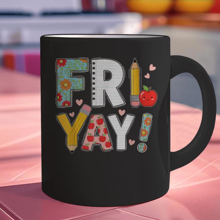 Fri Yay Teacher Happy Friday Friyay Weekend Back To School Graphic Print Coffee Mug, gift for family, gift for coworker