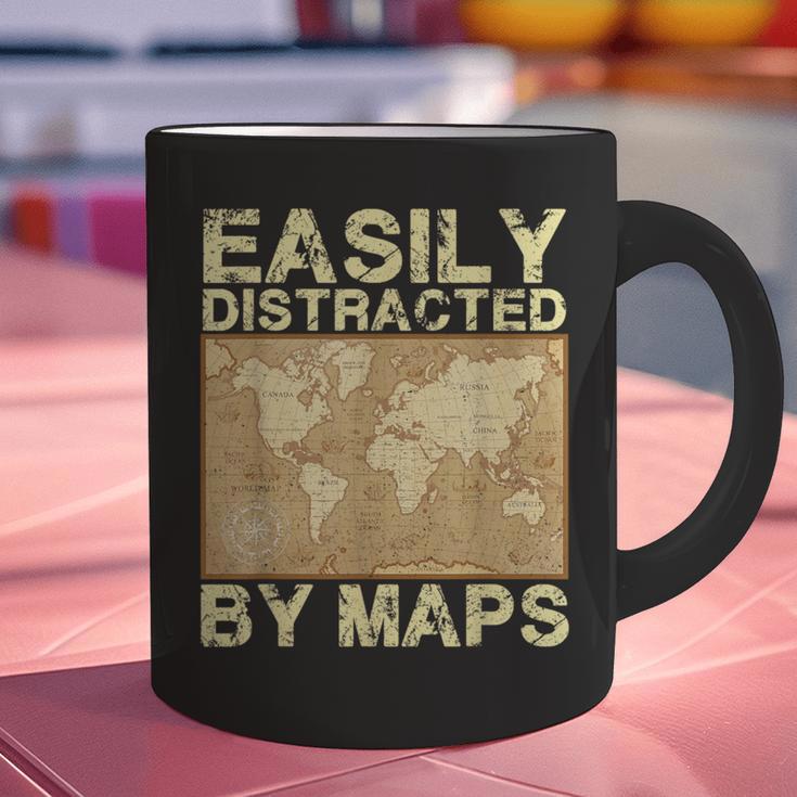 Geography Teacher Easily Distracted By Maps Graphic Print Coffee Mug, gift for family, gift for coworker