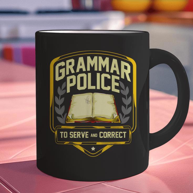 Grammar Police To Serve And Correct English Teacher Graphic Print Coffee Mug, English Teacher Mugs, gift for family, gift for coworker Grammar Police To Serve And Correct English Teacher Graphic Print Coffee Mug, English Teacher Mugs, gift for family, gift for coworker