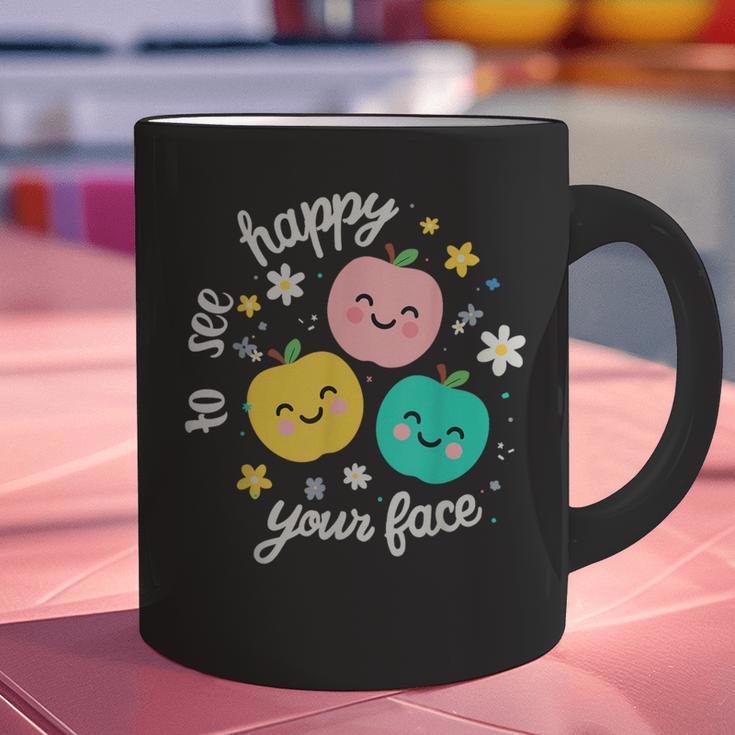 Groovy Happy To See Your Face Teacher School Appreciation Graphic Print Coffee Mug, Groovy Teacher Mugs, gift for family, gift for coworker