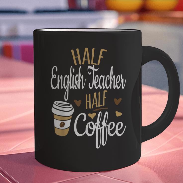 Half Coffee Half English Teacher English Teacher Men Women Graphic Print Coffee Mug, English Teacher Mugs, gift for family, gift for coworker Half Coffee Half English Teacher English Teacher Men Women Graphic Print Coffee Mug, English Teacher Mugs, gift for family, gift for coworker