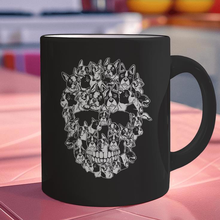 Halloween Costume Skull Boston Terrier Dog Lover Graphic Print Coffee Mug, Boston Terrier Halloween Mugs, gift for family, gift for coworker