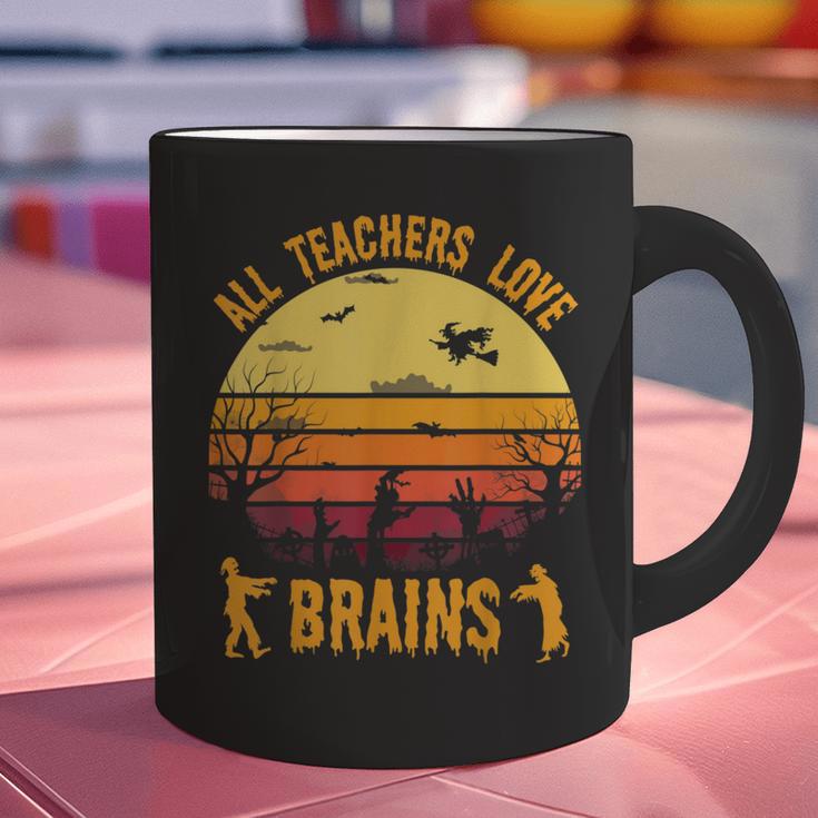 Halloween Costume Teacher Love Brains Zombie Graphic Print Coffee Mug, gift for family, gift for coworker Halloween Costume Teacher Love Brains Zombie Graphic Print Coffee Mug, gift for family, gift for coworker
