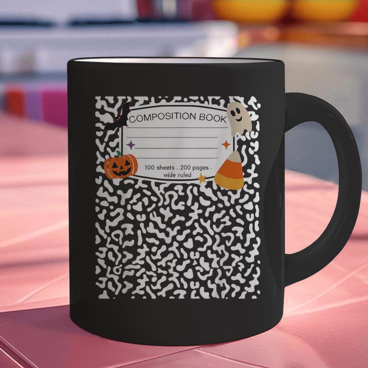 Halloween Teacher Composition Book Notebook Matching Group Graphic Print Coffee Mug, gift for family, gift for coworker