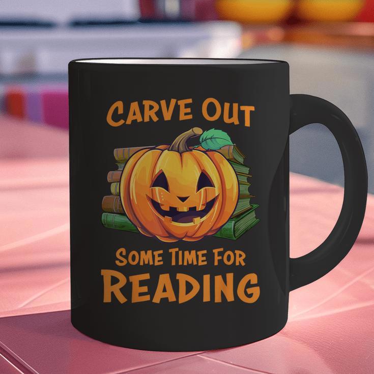 Halloween Teacher Librarian Pumpkin Reading Books Men Women Kids Graphic Print Coffee Mug, gift for family, gift for coworker