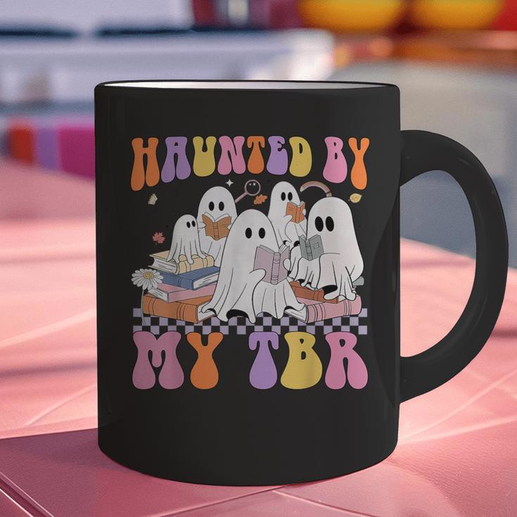 Haunted By My TBR Cute Ghosts Book Reading Teacher Halloween Graphic Print Coffee Mug, gift for family, gift for coworker