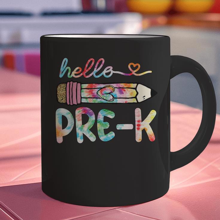 Hello Pre-K Pencil Teacher Student Tie Dye Graphic Print Coffee Mug, gift for family, gift for coworker Hello Pre-K Pencil Teacher Student Tie Dye Graphic Print Coffee Mug, gift for family, gift for coworker