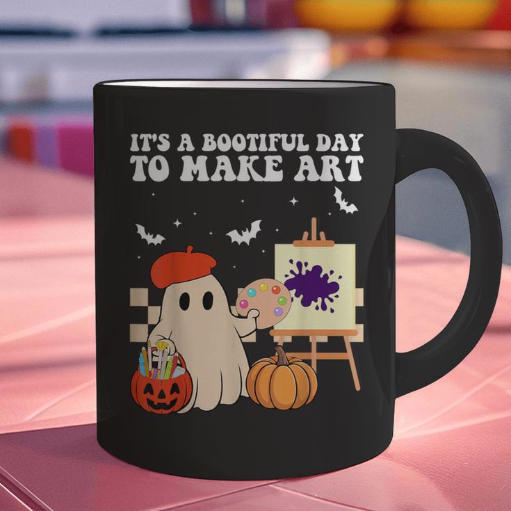 It's A Bootiful Day To Make Art Groovy Art Teacher Halloween Graphic Print Coffee Mug, Groovy Teacher Mugs, gift for family, gift for coworker It's A Bootiful Day To Make Art Groovy Art Teacher Halloween Graphic Print Coffee Mug, Groovy Teacher Mugs, gift for family, gift for coworker