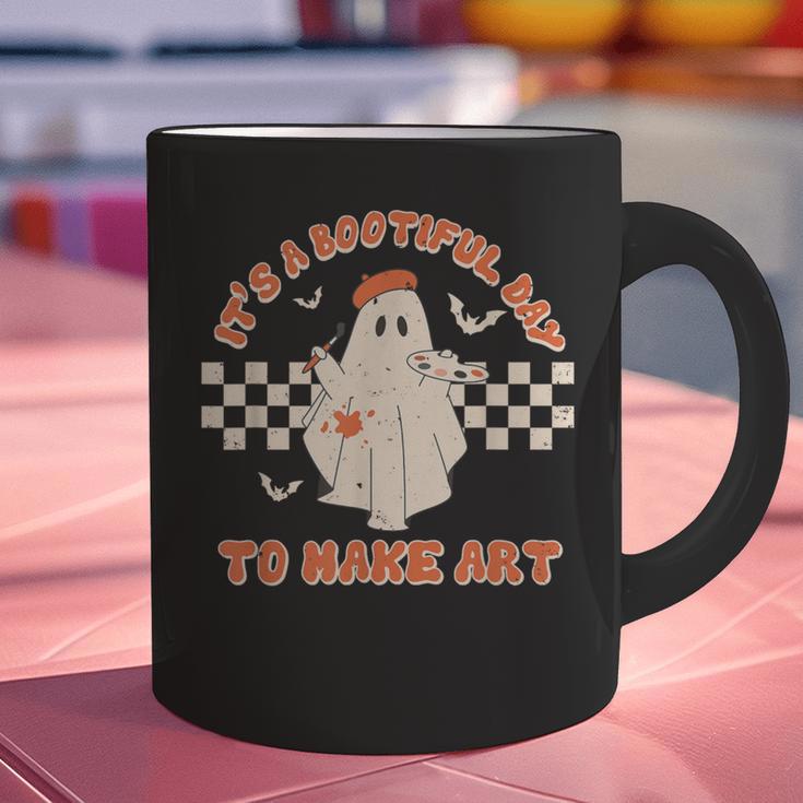 It's A Bootiful Day To Make Art Halloween Art Teacher Graphic Print Coffee Mug, gift for family, gift for coworker