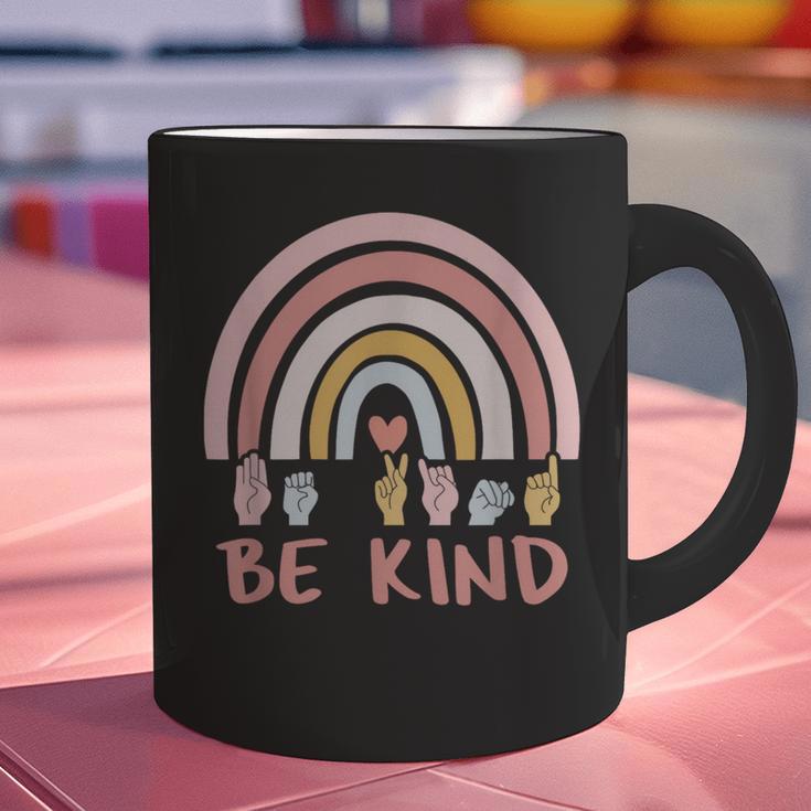 Be Kind ASL Sign Language Deaf SPED Teacher Kids Men Women Graphic Print Coffee Mug, gift for family, gift for coworker