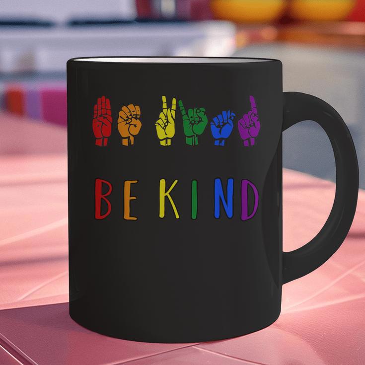Be Kind Pride Sign Language Rainbow Teachers Interpreter ASL Graphic Print Coffee Mug, gift for family, gift for coworker Be Kind Pride Sign Language Rainbow Teachers Interpreter ASL Graphic Print Coffee Mug, gift for family, gift for coworker