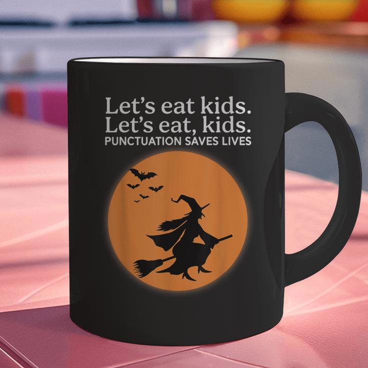 Let's Eat Kids Punctuation Saves Live Witch Grammar Teacher Graphic Print Coffee Mug, gift for family, gift for coworker Let's Eat Kids Punctuation Saves Live Witch Grammar Teacher Graphic Print Coffee Mug, gift for family, gift for coworker