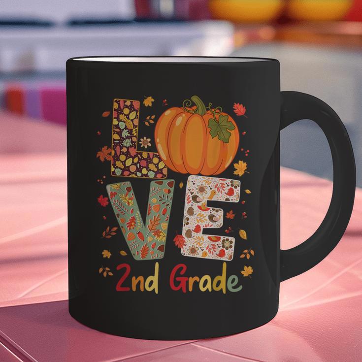 Love 2nd Grade Happy Fall Thanksgiving For 2nd Teacher For Men Women Girls Kids Graphic Print Coffee Mug, 2nd Grade Teacher Mugs, gift for family, gift for coworker