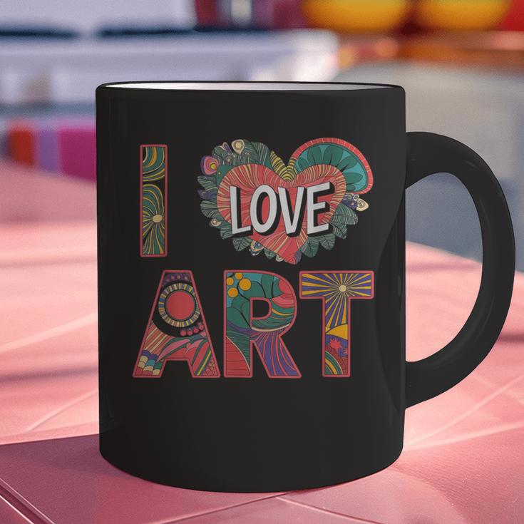 I Love Art Artist Painter Colorful Painting Art Teacher Graphic Print Coffee Mug, gift for family, gift for coworker