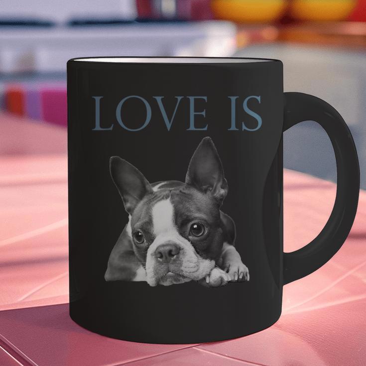 Love Is Boston Terrier Bostie Graphic Print Coffee Mug, gift for family, gift for coworker
