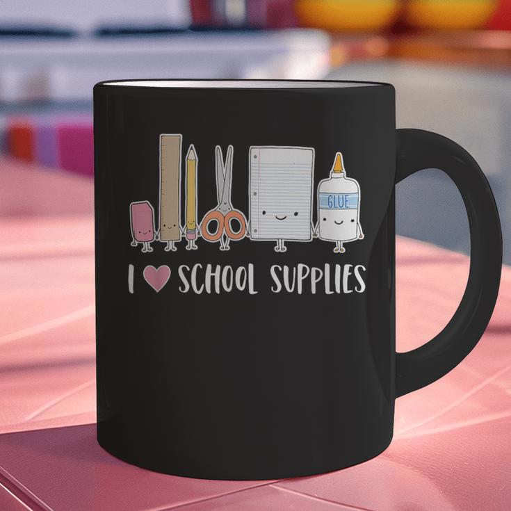 I Love School Supplies Teacher Shirt Graphic Print Coffee Mug, gift for family, gift for coworker