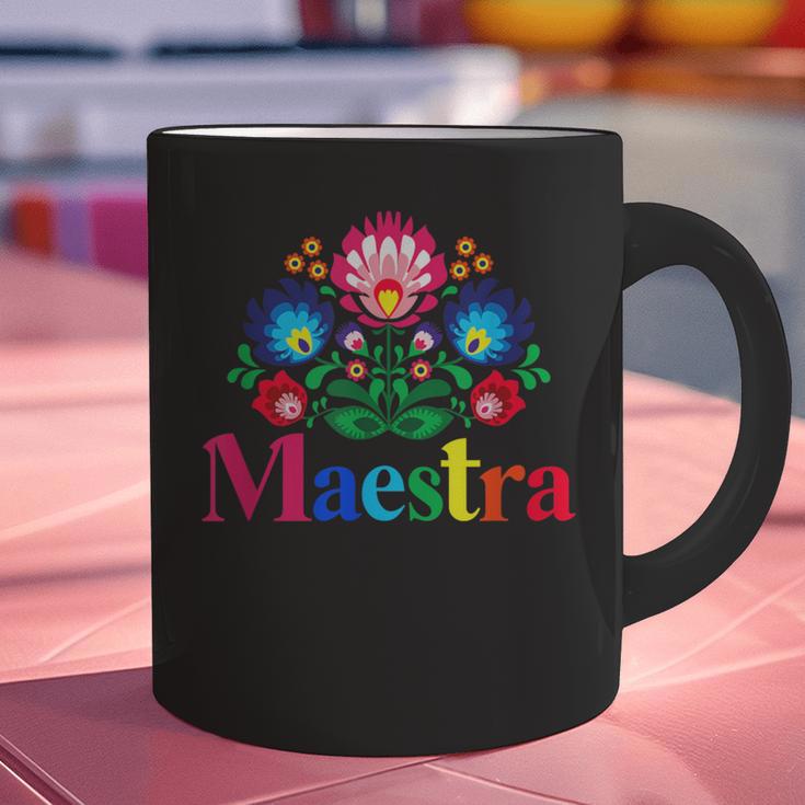 Maestra Proud Spanish Teacher Bilingual Teacher Latina Graphic Print Coffee Mug, gift for family, gift for coworker
