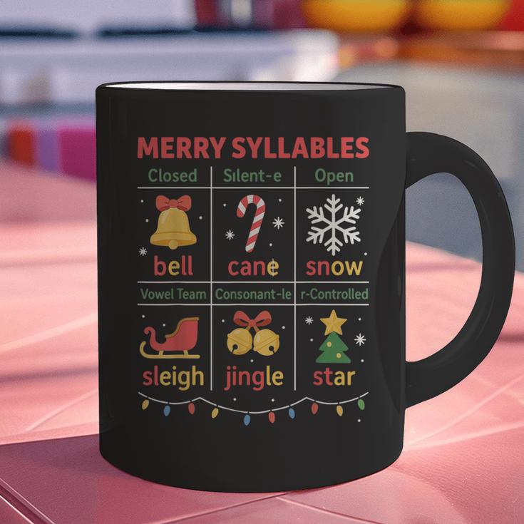 Merry Syllables Teacher Christmas Educational Kids Graphic Print Coffee Mug, gift for family, gift for coworker Merry Syllables Teacher Christmas Educational Kids Graphic Print Coffee Mug, gift for family, gift for coworker