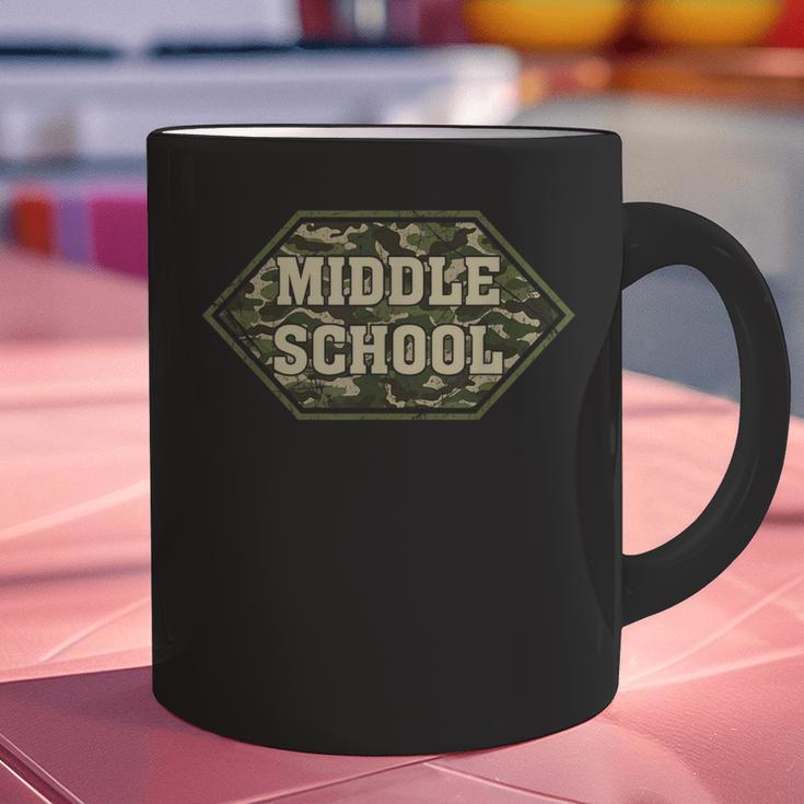 Middle School Camo Retro Back To School Teachers Graphic Print Coffee Mug, gift for family, gift for coworker Middle School Camo Retro Back To School Teachers Graphic Print Coffee Mug, gift for family, gift for coworker
