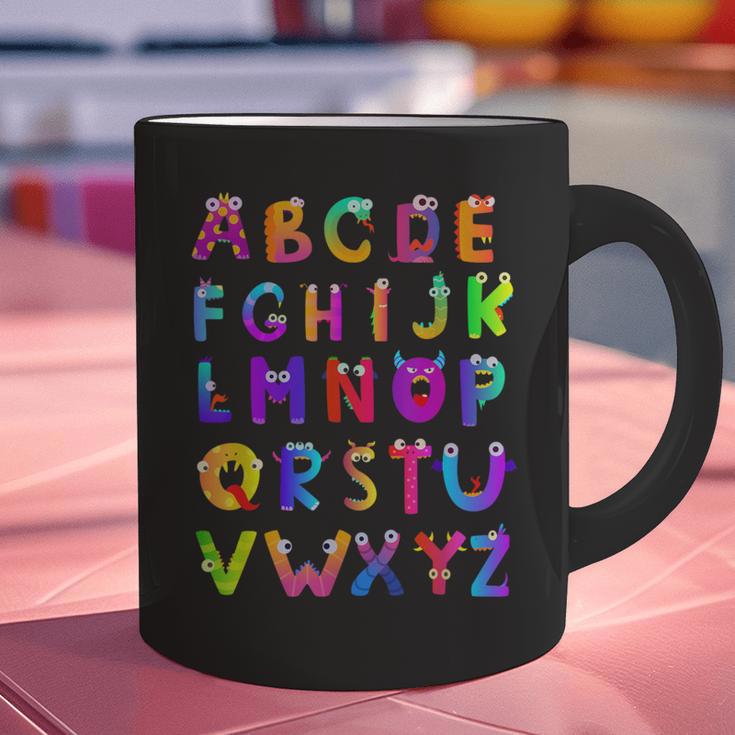 Monster ABC Cute Alphabet Halloween Teacher Costume Kids Graphic Print Coffee Mug, gift for family, gift for coworker