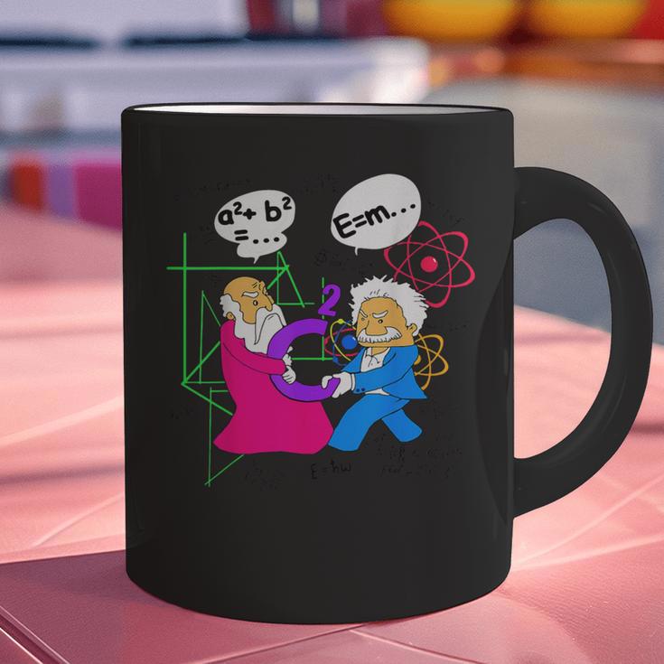 Nerdy Pythagoras Fighting Over C Squared Math Teacher Graphic Print Coffee Mug, gift for family, gift for coworker