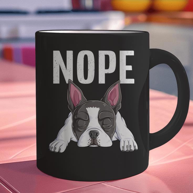 Nope Boston Terrier Puppy Dog Bostie Lover Men Women Girls Kids Graphic Print Coffee Mug, gift for family, gift for coworker