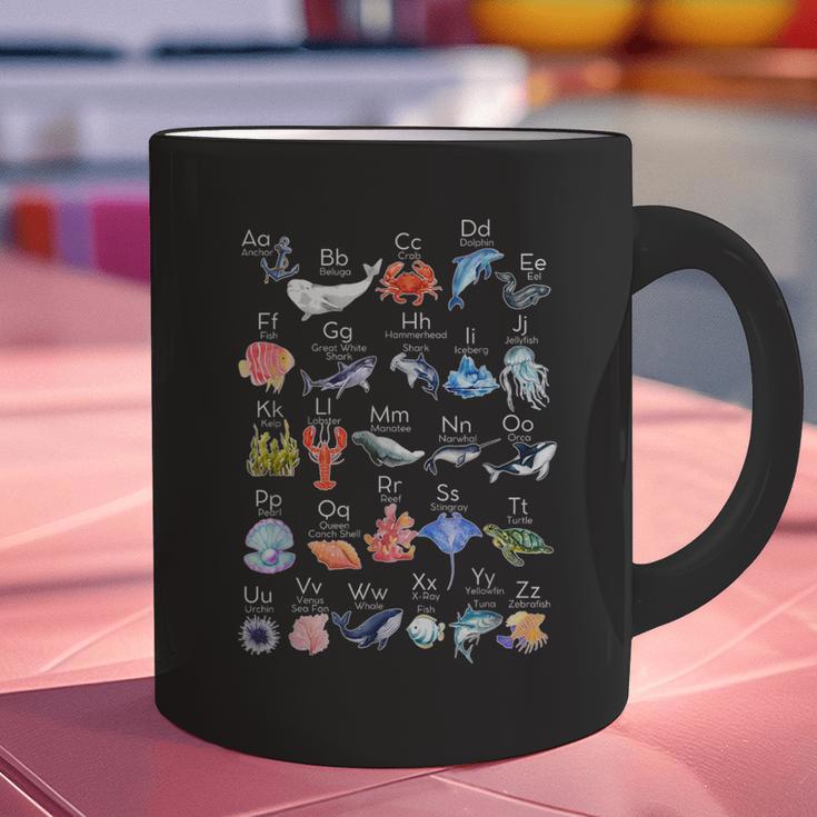Ocean Animals Alphabet Cute Sea Life ABC Marine Kids Teacher Graphic Print Coffee Mug, gift for family, gift for coworker